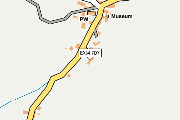 EX34 7DY map - OS OpenMap – Local (Ordnance Survey)