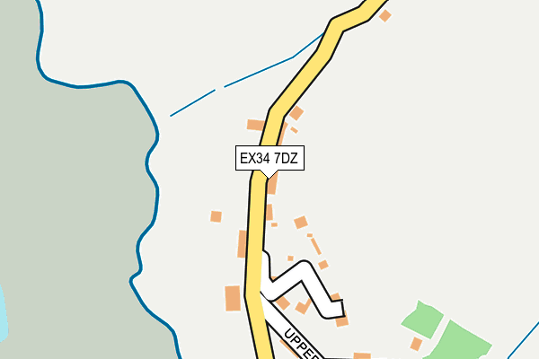 EX34 7DZ map - OS OpenMap – Local (Ordnance Survey)