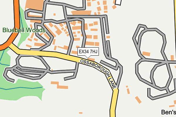 EX34 7HJ map - OS OpenMap – Local (Ordnance Survey)