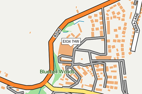 EX34 7HW map - OS OpenMap – Local (Ordnance Survey)