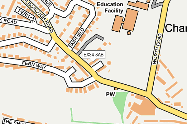 EX34 8AB map - OS OpenMap – Local (Ordnance Survey)