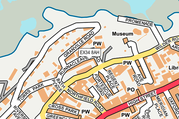 EX34 8AH map - OS OpenMap – Local (Ordnance Survey)