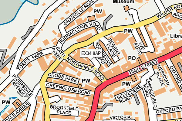 EX34 8AP map - OS OpenMap – Local (Ordnance Survey)