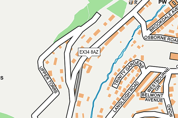 EX34 8AZ map - OS OpenMap – Local (Ordnance Survey)