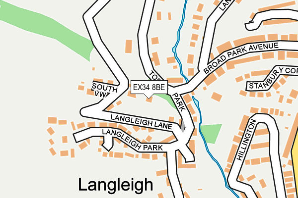 EX34 8BE map - OS OpenMap – Local (Ordnance Survey)