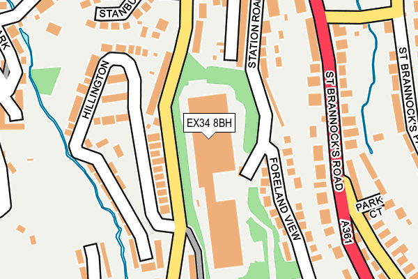 EX34 8BH map - OS OpenMap – Local (Ordnance Survey)