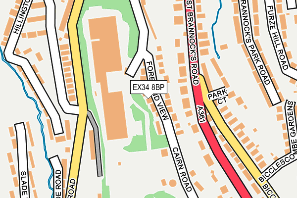 EX34 8BP map - OS OpenMap – Local (Ordnance Survey)