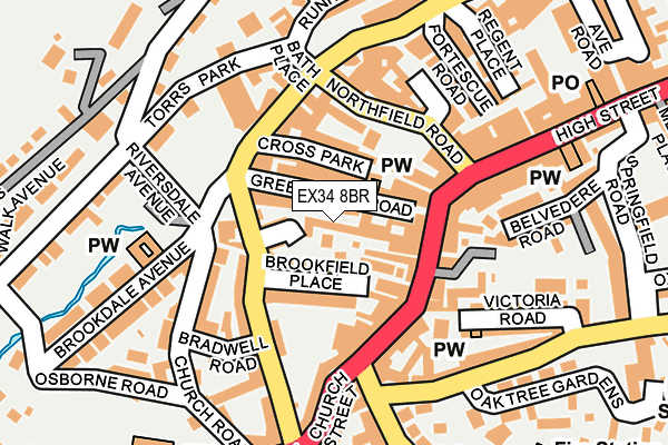 EX34 8BR map - OS OpenMap – Local (Ordnance Survey)