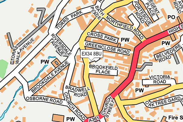 EX34 8BU map - OS OpenMap – Local (Ordnance Survey)