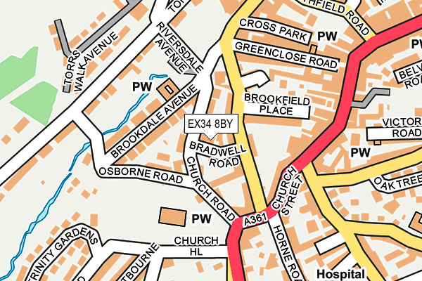 EX34 8BY map - OS OpenMap – Local (Ordnance Survey)