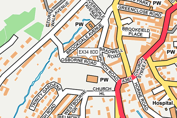 EX34 8DD map - OS OpenMap – Local (Ordnance Survey)