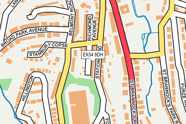 EX34 8DH map - OS OpenMap – Local (Ordnance Survey)