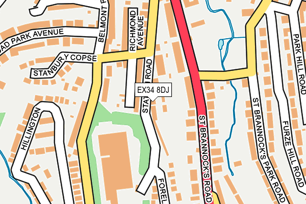 EX34 8DJ map - OS OpenMap – Local (Ordnance Survey)