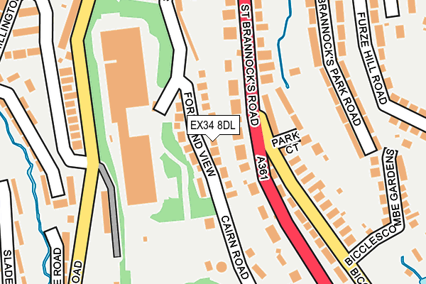 EX34 8DL map - OS OpenMap – Local (Ordnance Survey)