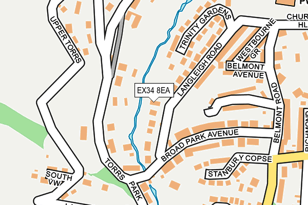 EX34 8EA map - OS OpenMap – Local (Ordnance Survey)