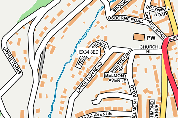 EX34 8ED map - OS OpenMap – Local (Ordnance Survey)