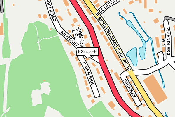 EX34 8EF map - OS OpenMap – Local (Ordnance Survey)