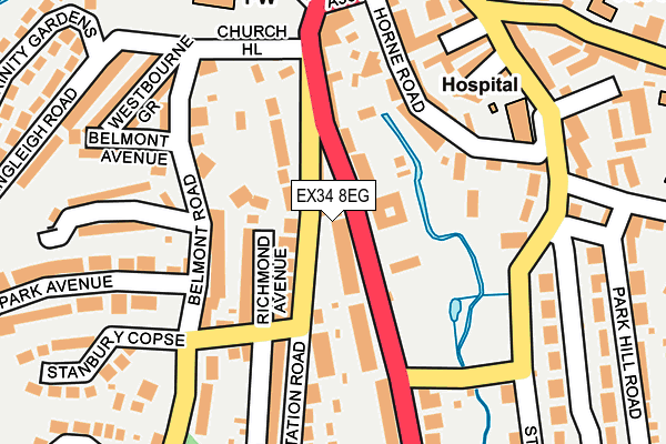 EX34 8EG map - OS OpenMap – Local (Ordnance Survey)