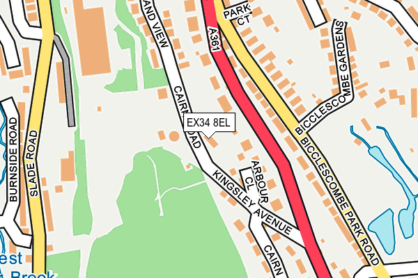 EX34 8EL map - OS OpenMap – Local (Ordnance Survey)