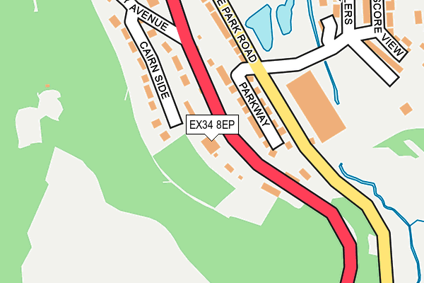 EX34 8EP map - OS OpenMap – Local (Ordnance Survey)