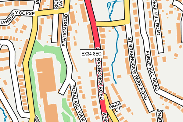 EX34 8EQ map - OS OpenMap – Local (Ordnance Survey)