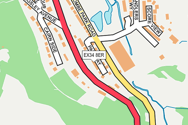 EX34 8ER map - OS OpenMap – Local (Ordnance Survey)