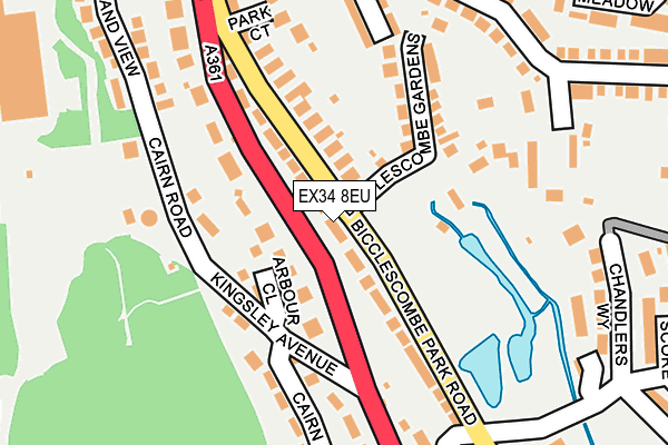 EX34 8EU map - OS OpenMap – Local (Ordnance Survey)