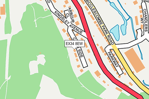 EX34 8EW map - OS OpenMap – Local (Ordnance Survey)