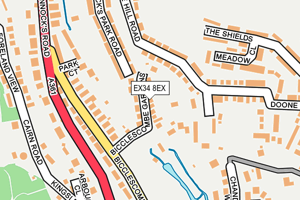 EX34 8EX map - OS OpenMap – Local (Ordnance Survey)