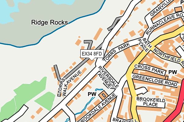 EX34 8FD map - OS OpenMap – Local (Ordnance Survey)