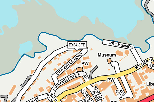 EX34 8FE map - OS OpenMap – Local (Ordnance Survey)