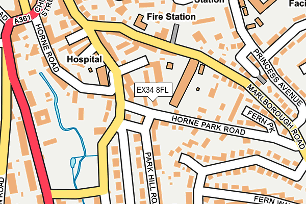 EX34 8FL map - OS OpenMap – Local (Ordnance Survey)