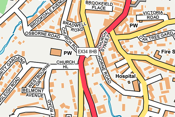 EX34 8HB map - OS OpenMap – Local (Ordnance Survey)