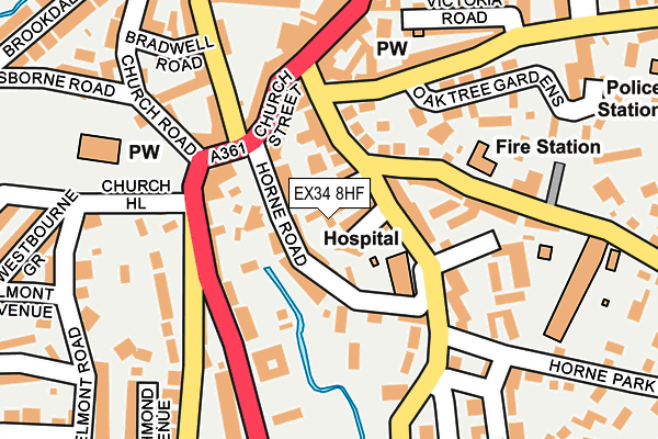 EX34 8HF map - OS OpenMap – Local (Ordnance Survey)