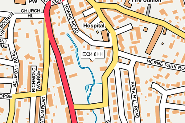 EX34 8HH map - OS OpenMap – Local (Ordnance Survey)