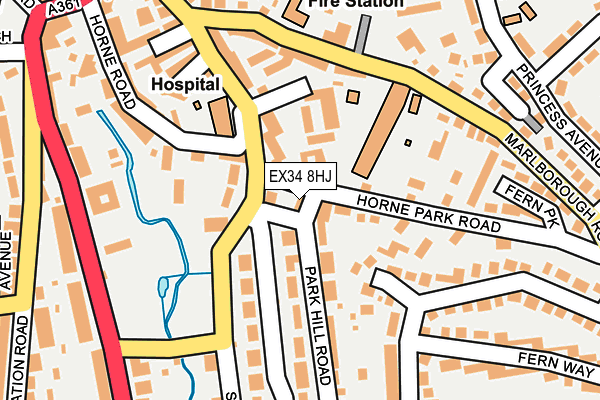 EX34 8HJ map - OS OpenMap – Local (Ordnance Survey)