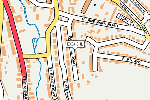 EX34 8HL map - OS OpenMap – Local (Ordnance Survey)