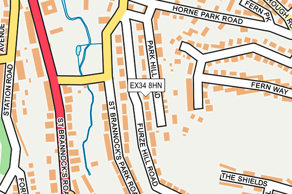 EX34 8HN map - OS OpenMap – Local (Ordnance Survey)
