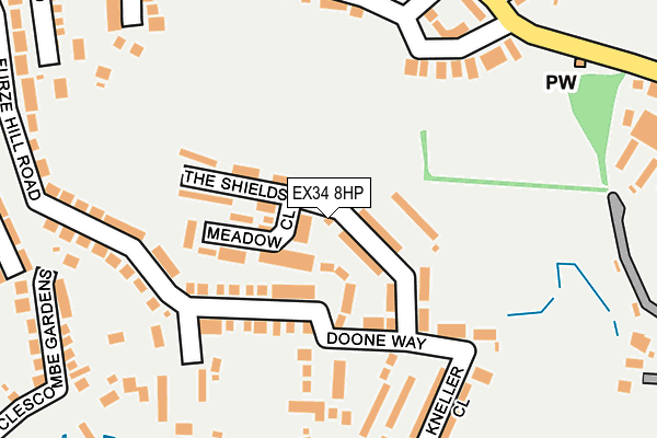 EX34 8HP map - OS OpenMap – Local (Ordnance Survey)