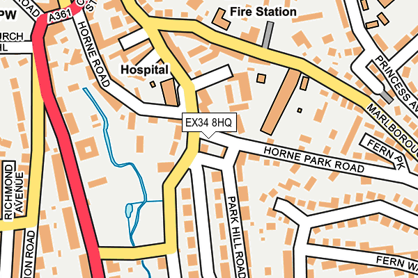 EX34 8HQ map - OS OpenMap – Local (Ordnance Survey)