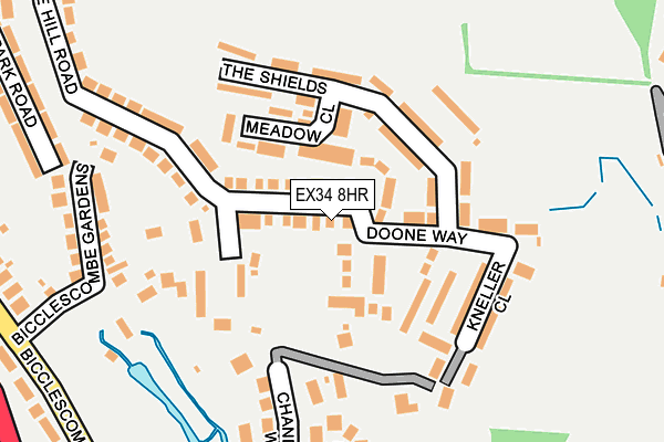 EX34 8HR map - OS OpenMap – Local (Ordnance Survey)