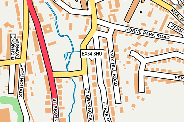 EX34 8HU map - OS OpenMap – Local (Ordnance Survey)