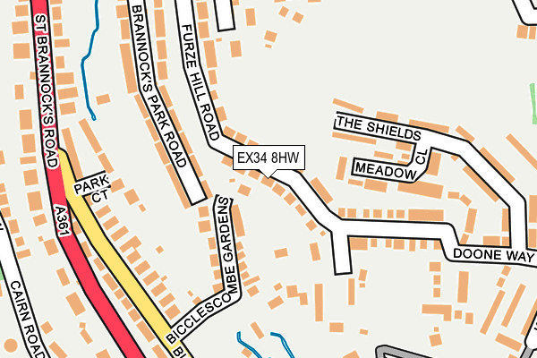 EX34 8HW map - OS OpenMap – Local (Ordnance Survey)