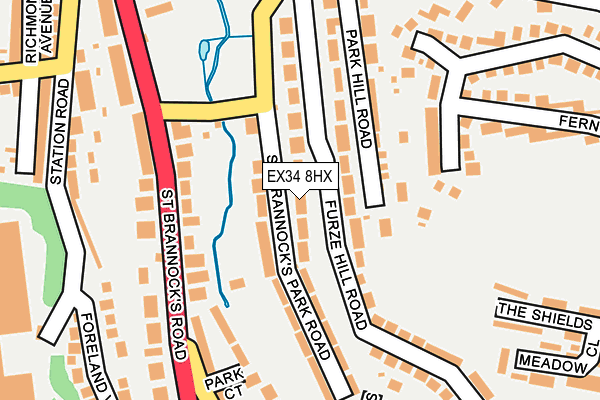 EX34 8HX map - OS OpenMap – Local (Ordnance Survey)