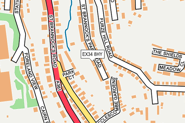 EX34 8HY map - OS OpenMap – Local (Ordnance Survey)