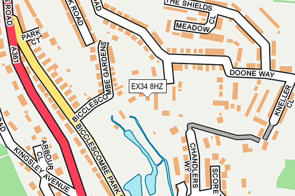 EX34 8HZ map - OS OpenMap – Local (Ordnance Survey)