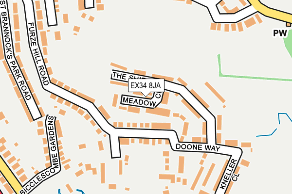 EX34 8JA map - OS OpenMap – Local (Ordnance Survey)
