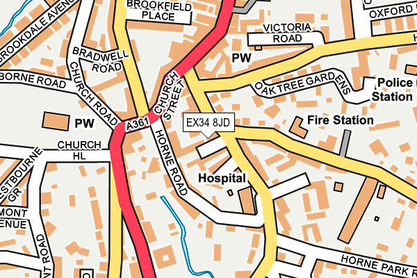 EX34 8JD map - OS OpenMap – Local (Ordnance Survey)
