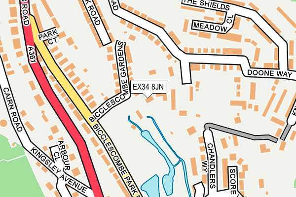 EX34 8JN map - OS OpenMap – Local (Ordnance Survey)