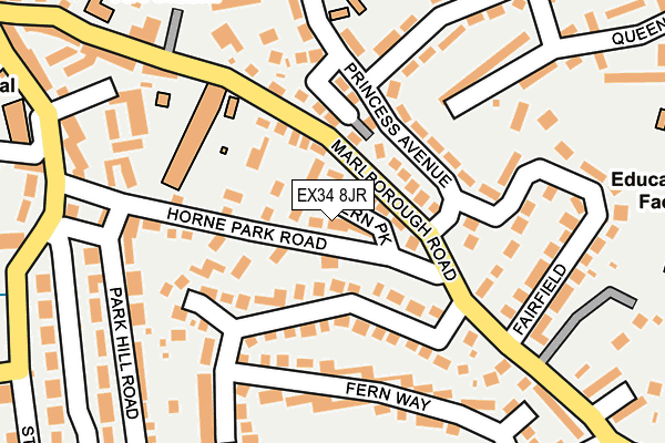 EX34 8JR map - OS OpenMap – Local (Ordnance Survey)